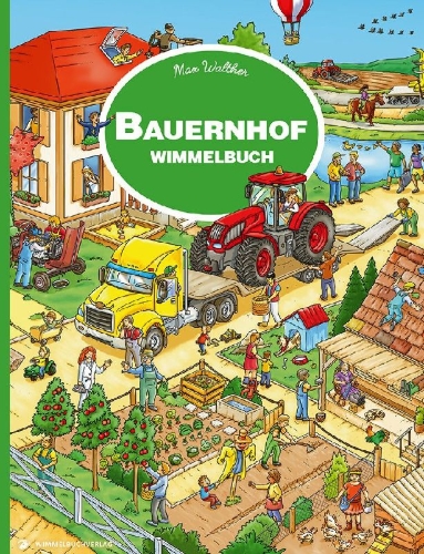 Buchcover und Innenansicht für das Buch: Bauernhof Wimmelbuch