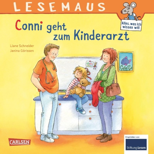 Buchcover und Innenansicht für das Buch: LESEMAUS 132: Conni geht zum Kinderarzt