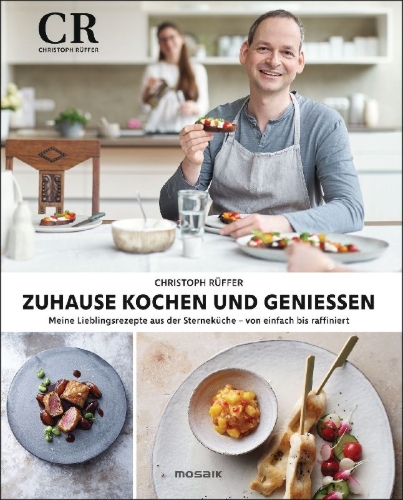Buchcover und Innenansicht für das Buch: Zuhause kochen und genießen