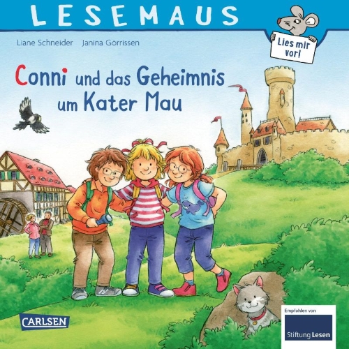 Buchcover und Innenansicht für das Buch: LESEMAUS 16: Conni und das Geheimnis um Kater Mau
