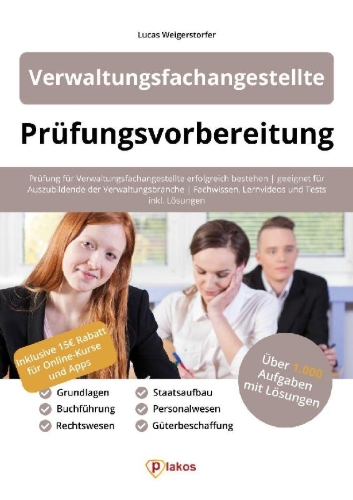 Buchcover und Innenansicht für das Buch: Prüfungsvorbereitung Verwaltungsfachangestellte