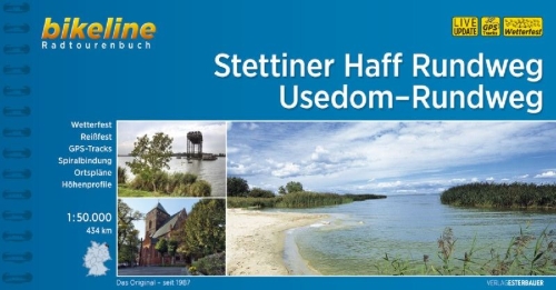 Buchcover und Innenansicht für das Buch: Bikeline Radtourenbuch Stettiner Haff Rundweg . Usedom-Rundweg
