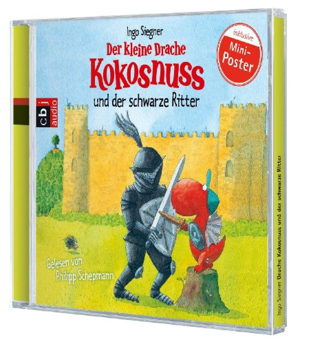 Buchcover und Innenansicht für das Buch: Der kleine Drache Kokosnuss 04 und der schwarze Ritter