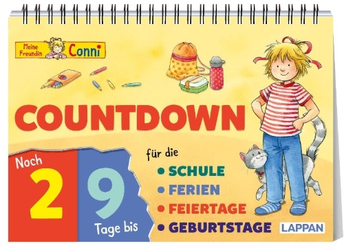 Buchcover und Innenansicht für das Buch: Countdown für die Schule mit Conni