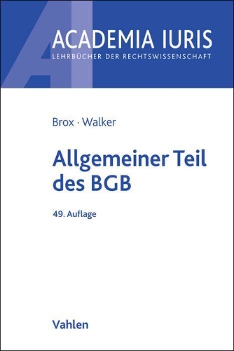 Buchcover und Innenansicht für das Buch: Allgemeiner Teil des BGB