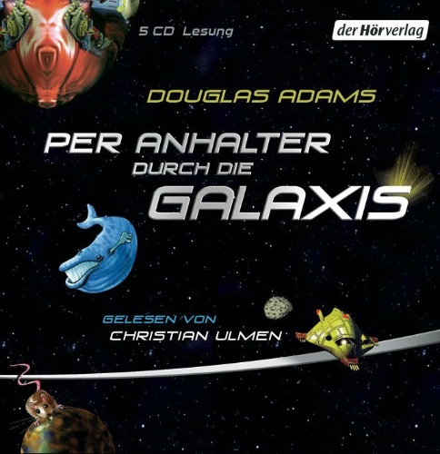 Buchcover und Innenansicht für das Buch: Per Anhalter durch die Galaxis