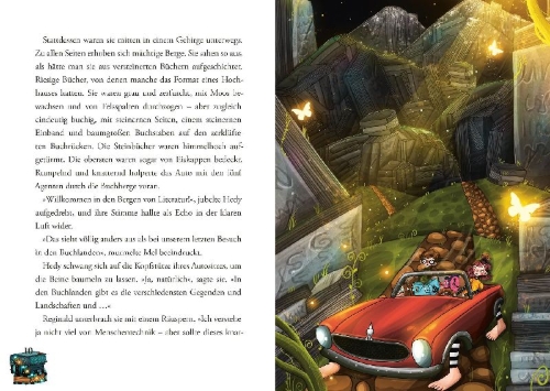 Buchcover und Innenansicht für das Buch: Die 2. Mission der tollkühnen Bücher