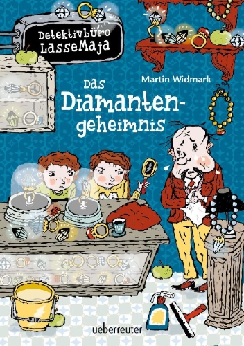 Buchcover und Innenansicht für das Buch: LasseMajas Detektivbyrå. Diamantmysteriet
