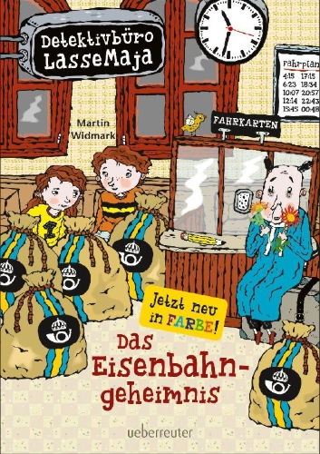 Buchcover und Innenansicht für das Buch: LasseMajas Detektivbyrå. Tagmysteriet
