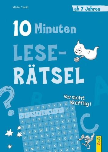 Buchcover und Innenansicht für das Buch: 10-Minuten-Leserätsel ab 7 Jahren
