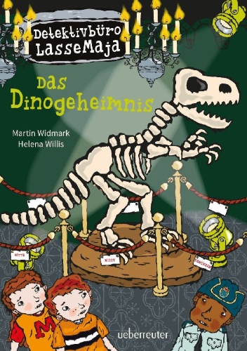 Buchcover und Innenansicht für das Buch: LasseMajas Detektivbyrå. Dinosauriemysteriet.