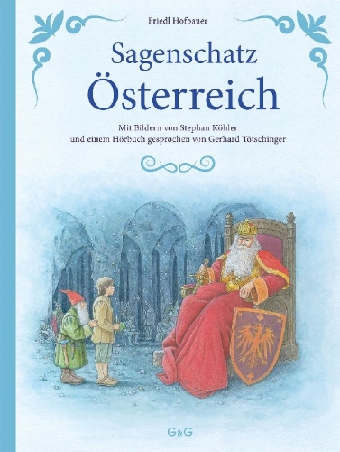 Buchcover und Innenansicht für das Buch: Sagenschatz aus Österreich