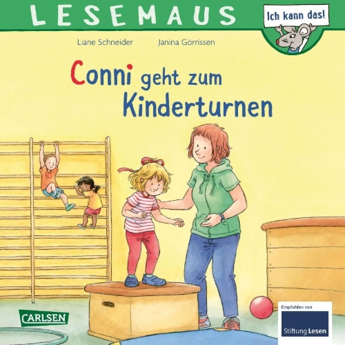 Buchcover und Innenansicht für das Buch: LESEMAUS 114: Conni geht zum Kinderturnen