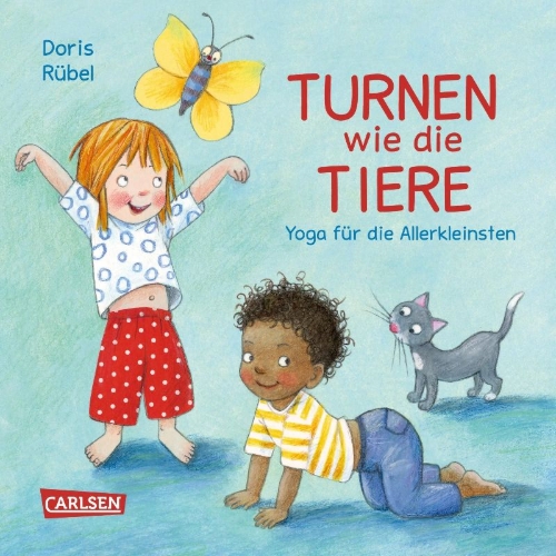 Buchcover und Innenansicht für das Buch: Turnen wie die Tiere - Yoga für Kinder
