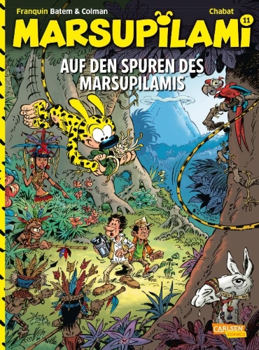 Buchcover und Innenansicht für das Buch: Marsupilami 25 - Sur la piste du Marsupilami