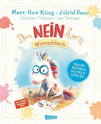 Buchcover und Innenansicht für das Buch: Das NEINhorn Mitmachbuch