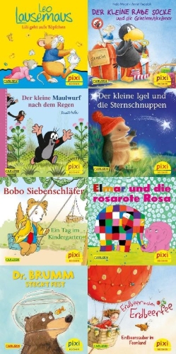 Buchcover und Innenansicht für das Buch: Pixi-Serie Nr. 254. Die beliebtesten Bilderbuch-Helden bei Pixi (8x8 Exemplare)