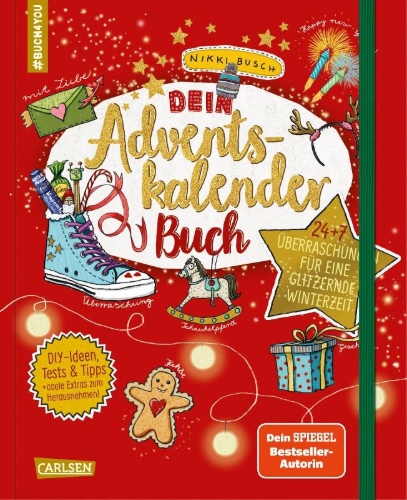Buchcover und Innenansicht für das Buch: #buch4you: Dein Adventskalender-Buch