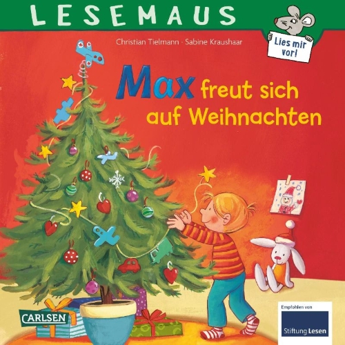 Buchcover und Innenansicht für das Buch: LESEMAUS 130: Max freut sich auf Weihnachten