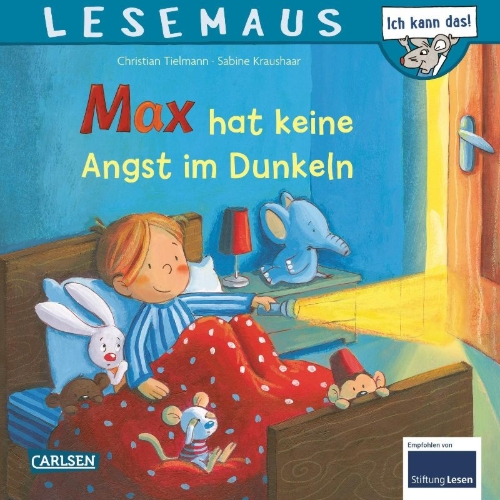 Buchcover und Innenansicht für das Buch: LESEMAUS 5: Max hat keine Angst im Dunkeln