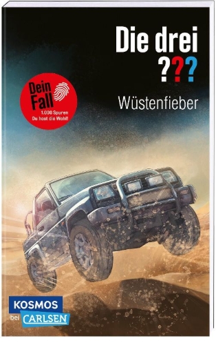 Buchcover und Innenansicht für das Buch: Die drei ??? Dein Fall: Wüstenfieber