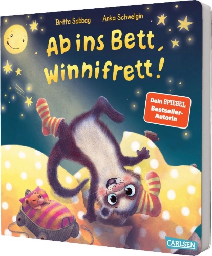 Buchcover und Innenansicht für das Buch: Ab ins Bett, Winnifrett!