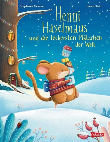 Buchcover und Innenansicht für das Buch: Henni Haselmaus und die leckersten Plätzchen der Welt