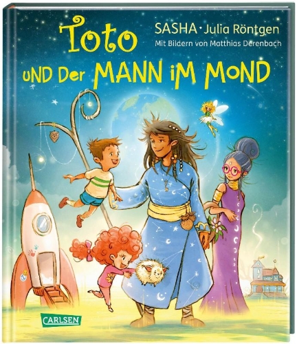 Buchcover und Innenansicht für das Buch: Toto und der Mann im Mond
