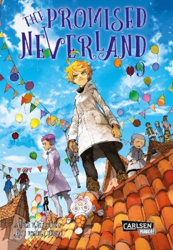 Buchcover und Innenansicht für das Buch: Yakusoku no Neverland