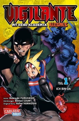 Buchcover und Innenansicht für das Buch: Vigilante: Boku no Hero Academia Illegals
