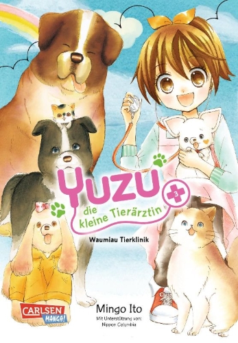 Buchcover und Innenansicht für das Buch: Yuzu no Dobutsu Karte