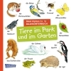 Buchcover und Innenansicht für das Buch: Mein kleines buntes Bildwörterbuch: Tiere im Park und im Garten