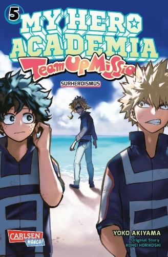 Buchcover und Innenansicht für das Buch: Boku no Hero Academia: Team Up Mission