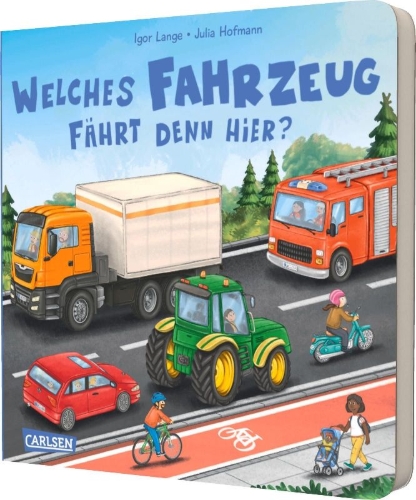 Buchcover und Innenansicht für das Buch: Welches Fahrzeug fährt denn hier?