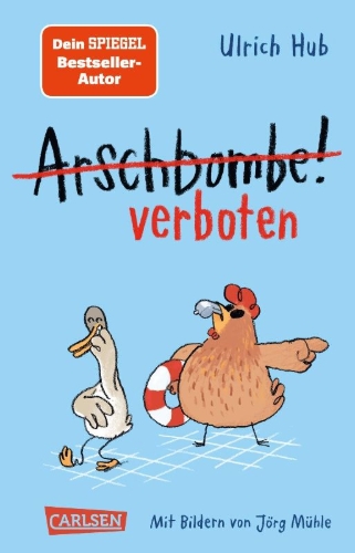 Buchcover und Innenansicht für das Buch: Arschbombe verboten