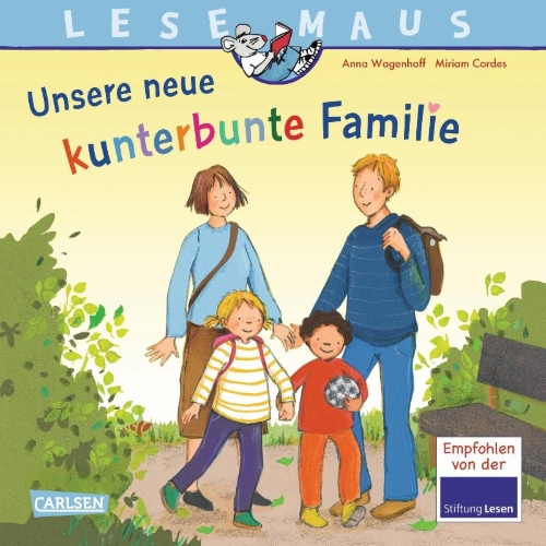 Buchcover und Innenansicht für das Buch: LESEMAUS 170: Unsere neue kunterbunte Familie