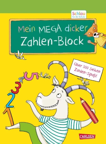 Buchcover und Innenansicht für das Buch: Schlau für die Schule: Mein MEGA dicker Zahlen-Block