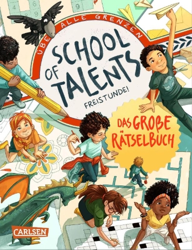 Buchcover und Innenansicht für das Buch: School of Talents: Freistunde - Das große Rätselbuch