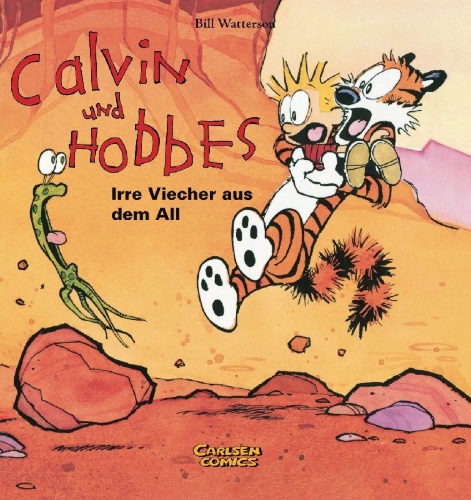 Buchcover und Innenansicht für das Buch: Calvin & Hobbes 04 - Irre Viecher aus dem All