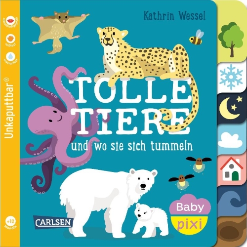 Buchcover und Innenansicht für das Buch: Baby Pixi (unkaputtbar) 114: Tolle Tiere