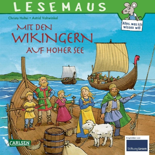 Buchcover und Innenansicht für das Buch: LESEMAUS 148: Mit den Wikingern auf hoher See