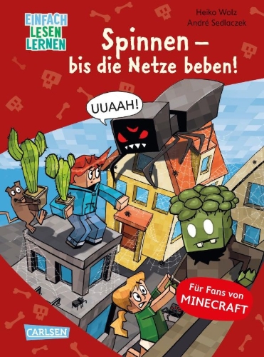 Buchcover und Innenansicht für das Buch: Minecraft 8: Spinnen - bis die Netze beben!