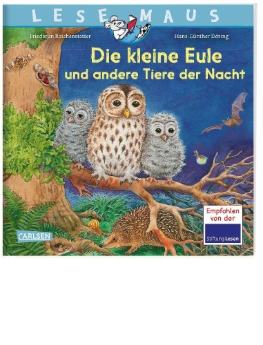 Buchcover und Innenansicht für das Buch: LESEMAUS 174: Die kleine Eule und andere Tiere der Nacht