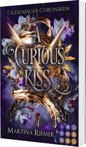 Buchcover und Innenansicht für das Buch: A Curious Kiss (Gildenjäger Chroniken 1)