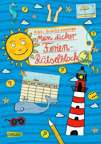 Buchcover und Innenansicht für das Buch: Mein dicker Ferien-Rätselblock