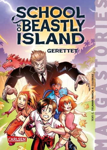 Buchcover und Innenansicht für das Buch: School of Beastly Island - Band 2 - Gerettet