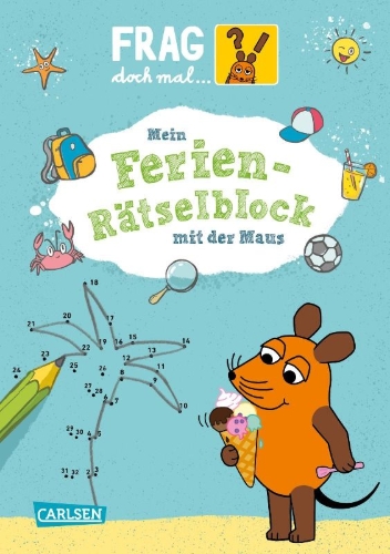 Buchcover und Innenansicht für das Buch: Frag doch mal ... die Maus: Mein Ferien-Rätselblock mit der Maus