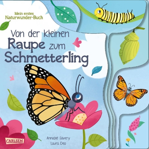 Buchcover und Innenansicht für das Buch: Von der kleinen Raupe zum Schmetterling