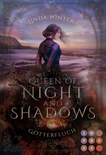 Buchcover und Innenansicht für das Buch: Queen of Night and Shadows. Götterfluch