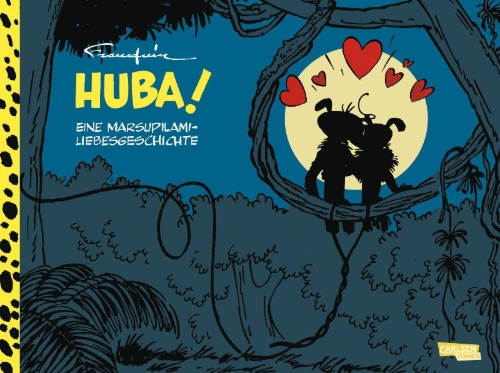 Buchcover und Innenansicht für das Buch: Huba! - Eine Marsupilami-Liebesgeschichte (Hochwertige Jubiläumsedition 100 Jahre Franquin)